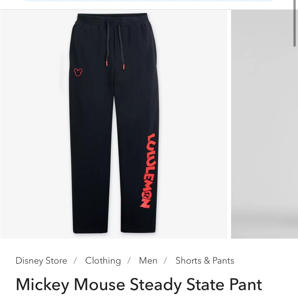 lululemon athletica Black Mickey Mouse Steady State Pants
